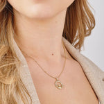 Gold Claddagh Necklace With Flush Set Diamonds