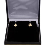 Gold Irish Shamrock Stud Earrings