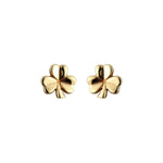 Gold Irish Shamrock Stud Earrings