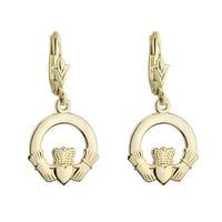 Gold Claddagh Drop Earrings