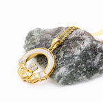 14k Gold Vermeil Mother of Pearl Claddagh Pendant