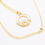 14k Gold Vermeil Mother of Pearl Claddagh Pendant