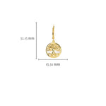 14K Gold Vermeil Tree of Life Earrings set with Mother of Pearl