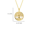 14K Gold Vermeil Tree of Life Necklace set with Mother of Pearl