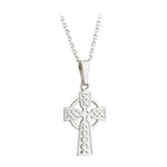 White Gold Celtic Cross Pendant