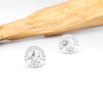 Gold and Diamond Claddagh Stud Earrings