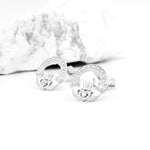 Gold and Diamond Claddagh Stud Earrings