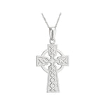 White Gold Celtic Cross Pendant