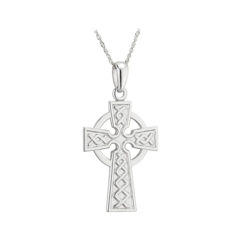 White Gold Celtic Cross Pendant