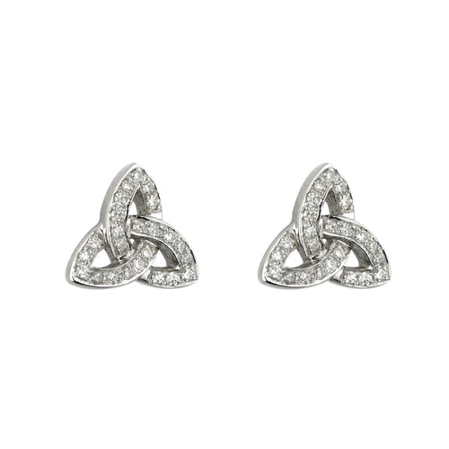 Gold Diamond Trinity Knot Stud Earrings