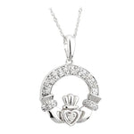 Gold and Diamond Claddagh Necklace