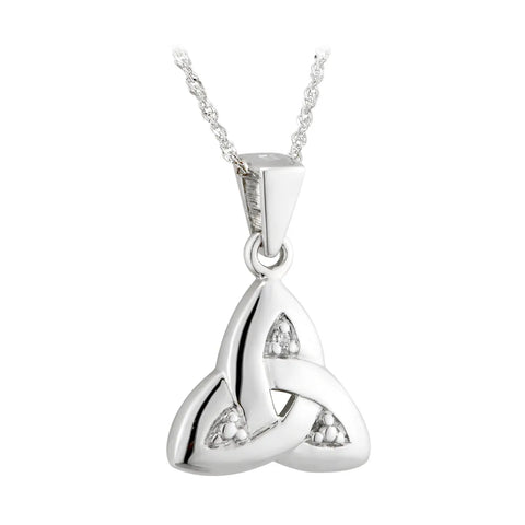 White Gold Trinity Knot Pendant With Diamond