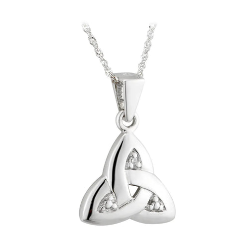 White Gold Trinity Knot Pendant With Diamond