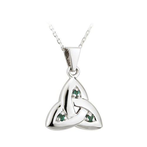 Emerald Celtic Trinity Knot Necklace