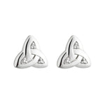 Gold Trinity Knot Stud Earrings With Diamonds