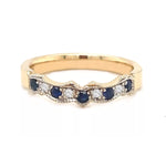 Irish Wedding Ring with Pavé-Set Precious Gemstones