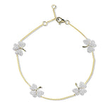 Lab Diamond Gold Shamrock Bracelet