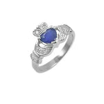 Irish Claddagh Engagement Ring With Gemstone Heart And Diamonds
