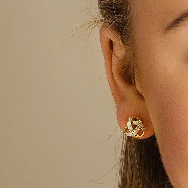 Diamond Studded Celtic Knot Earrings