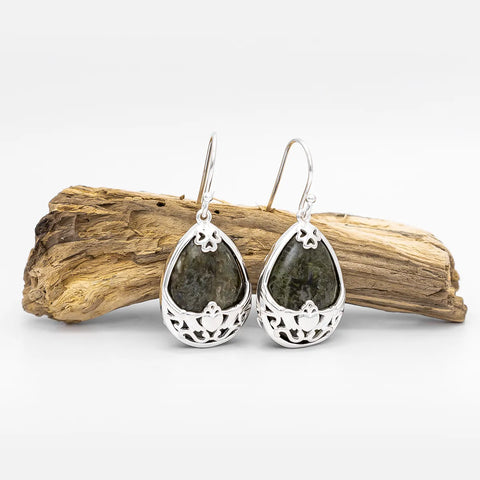 Connemara Marble Claddagh Earrings