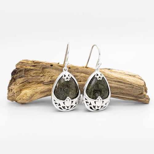 Connemara Marble Claddagh Earrings