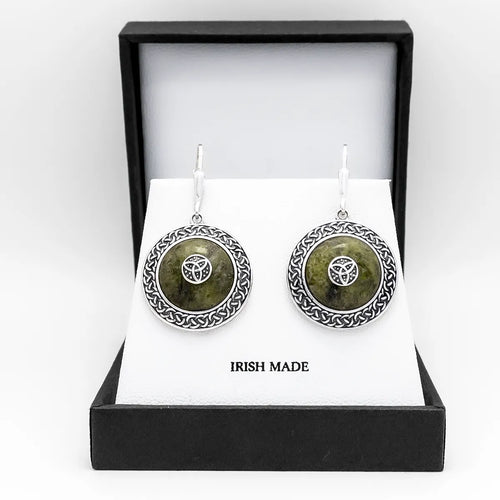 Connemara Marble Trinity Knot Earrings