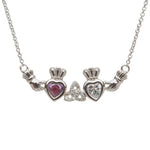 Family Birthstone Claddagh Trinity Knot Pendant