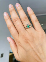 Claddagh Engagement Ring With Heart-shaped Precious Gemstone And Diamonds