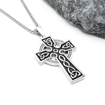 Celtic Cross Pendant in Oxidized Sterling Silver