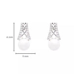 Sterling Silver Celtic Pearl Stud Earrings