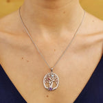 Birthstone Family Claddagh Tree of Life Necklace