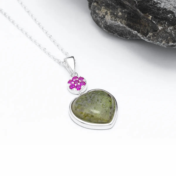 Connemara Marble Sterling Silver Heart Pendant