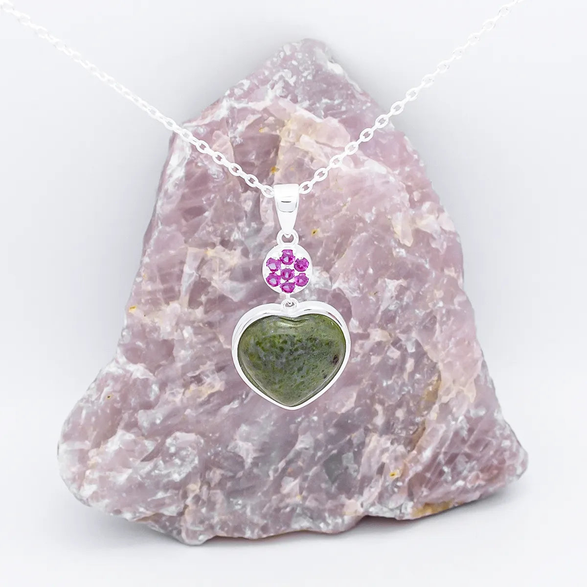 Connemara Marble Sterling Silver Heart Pendant – view 2