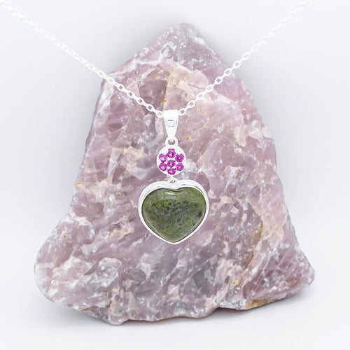 Connemara Marble Sterling Silver Heart Pendant