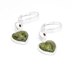 Connemara Marble Sterling Silver Heart Drop Earrings