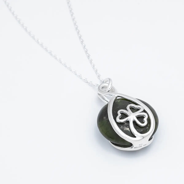 Connemara Marble Sterling Silver Shamrock Necklace