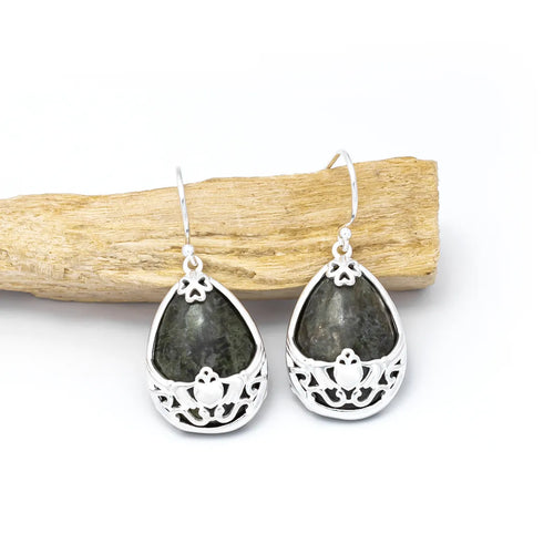 Connemara Marble Claddagh Earrings