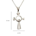 Sterling Silver Celtic Cross Claddagh Pendant