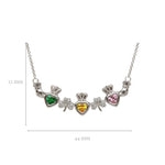 Family Birthstone Claddagh Shamrock Pendant