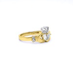 Claddagh Engagement & Wedding Ring Set Adorned With Precious Gemstones