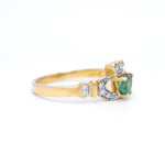 Gold Emerald and Diamond Irish Claddagh Engagement Ring Set