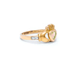 Yellow or White Gold Claddagh Birthstone Ring