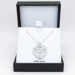 Silver Trinity Knot Heart Necklace with Crystal