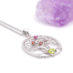 Birthstone Family Claddagh Tree of Life Necklace
