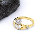Claddagh Engagement & Wedding Ring Set Adorned With Precious Gemstones