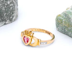 Yellow or White Gold Claddagh Birthstone Ring