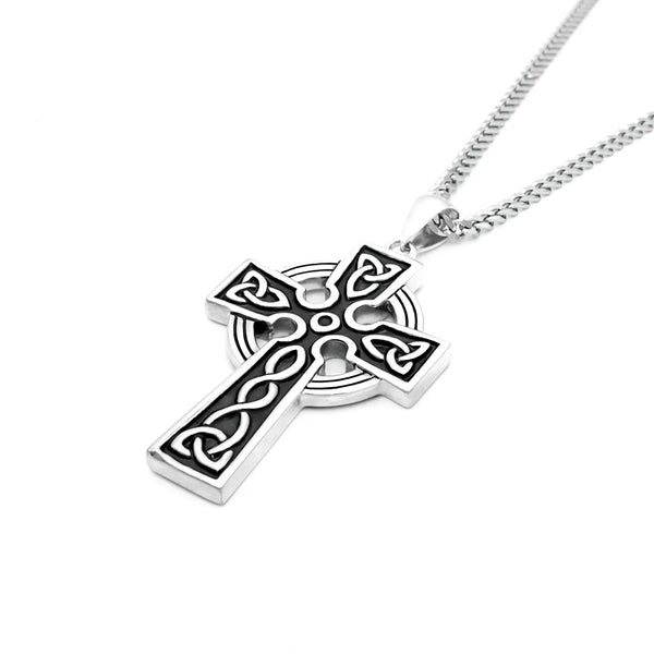 Celtic Cross Pendant in Oxidized Sterling Silver