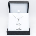 Sterling Silver Celtic Cross Claddagh Pendant