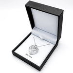Silver Trinity Knot Heart Necklace with Crystal