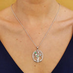 Birthstone Family Claddagh Tree of Life Necklace